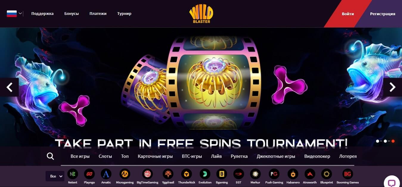 Приветственная страница Wild Blaster casino на деньги